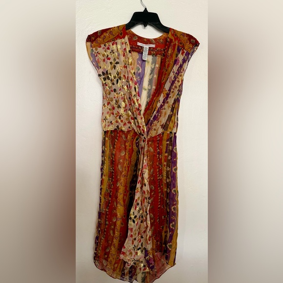 Diane Von Furstenberg Multicolor Floral Women's Dress- shell only - Picture 4 of 6